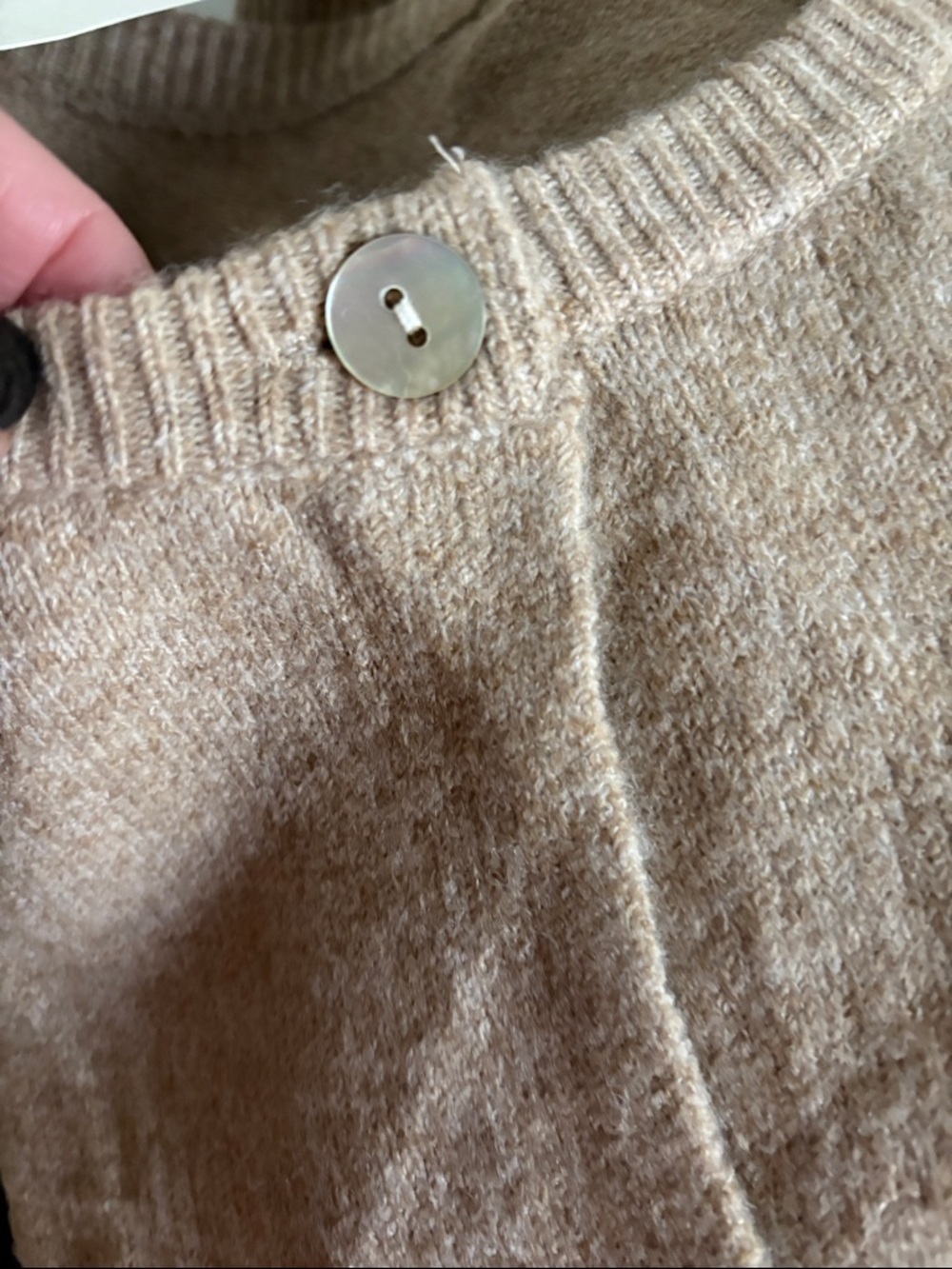 Women’s Crewneck Button Cardigan Sweater - cream and Beige lot of 2 size medium - Picture 9 of 12
